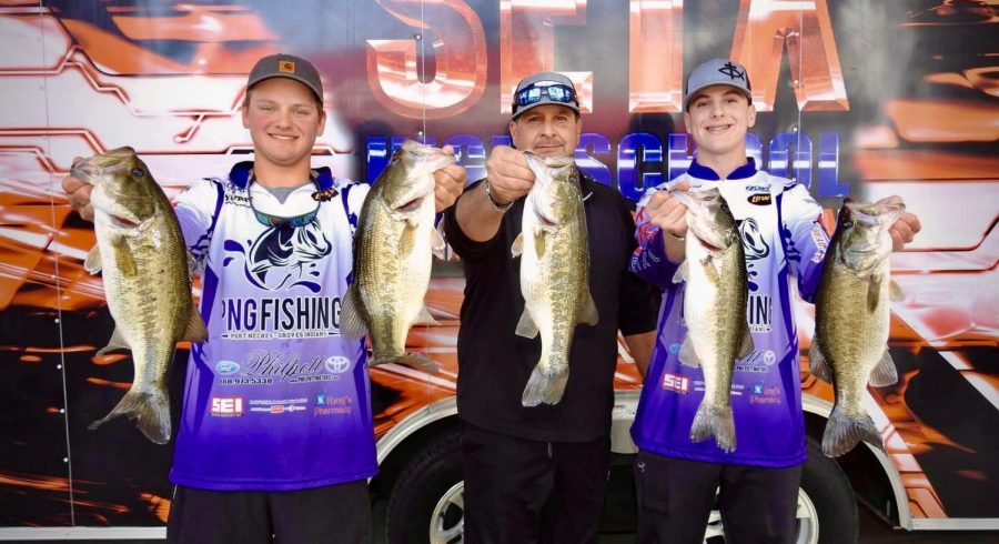 PN-G’s Grant Humphrey and Cade Latiolais came in third place during the Feb. 8 SETX High School Fishing Association tournament at Lake Sam Rayburn.