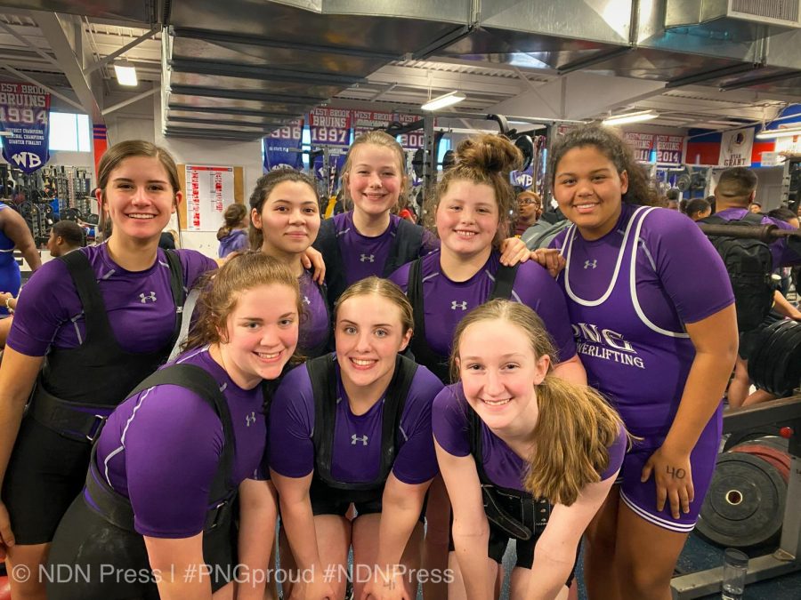 The girls powerlifting team at Thursday’s meet at West Brook High School in Beaumont.