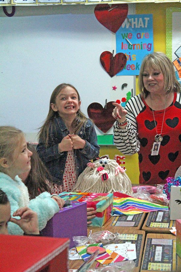 Students celebrate Valentines Day at Taft Elementary.