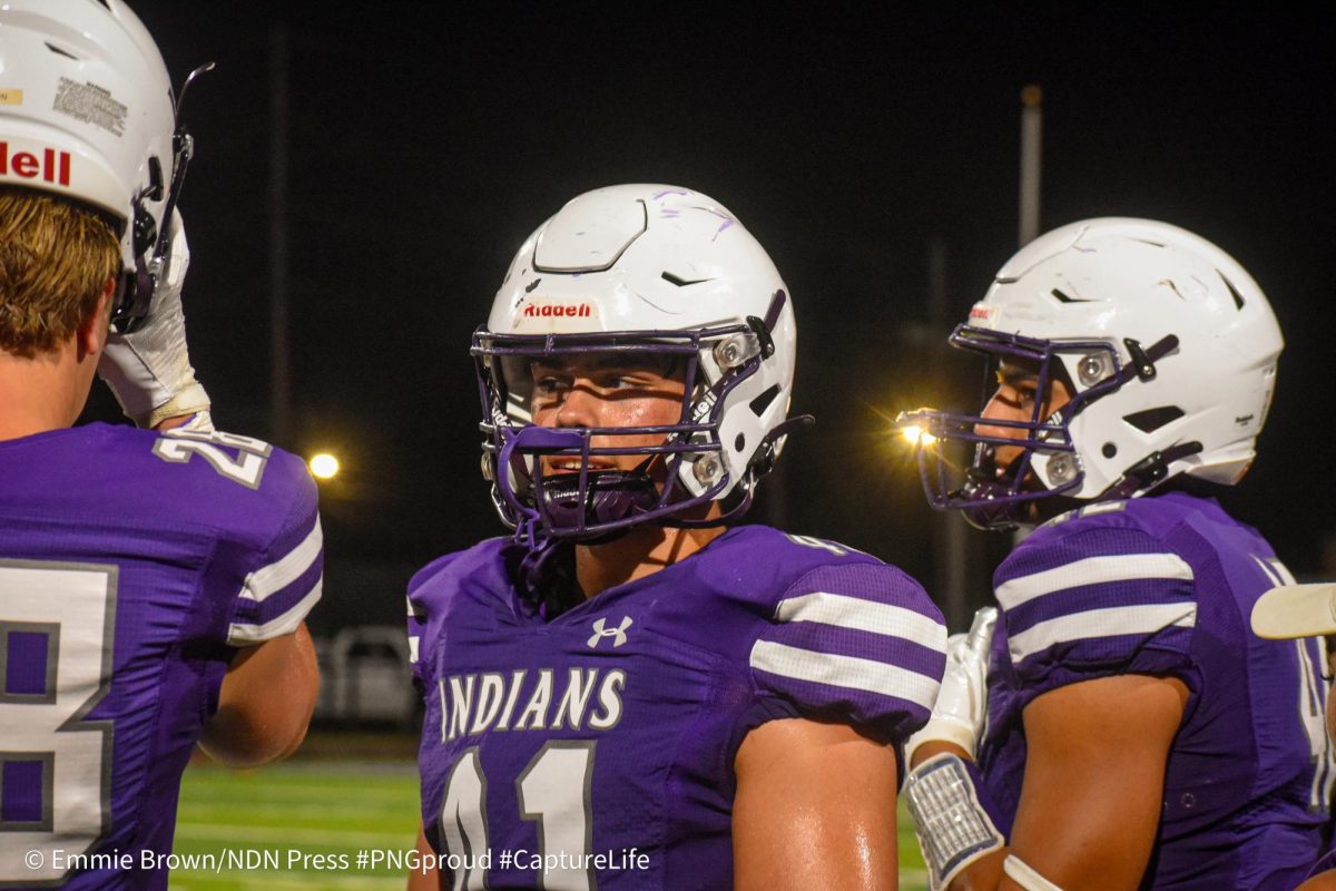 The varsity, JV and freshman football teams hosted a scrimmage with the LCM Battlin' Bears teams at Indian Stadium on Thursday, Aug. 22. The freshman and JV teams split the field for plays first before the varsity matchup. (NDN PRESS)