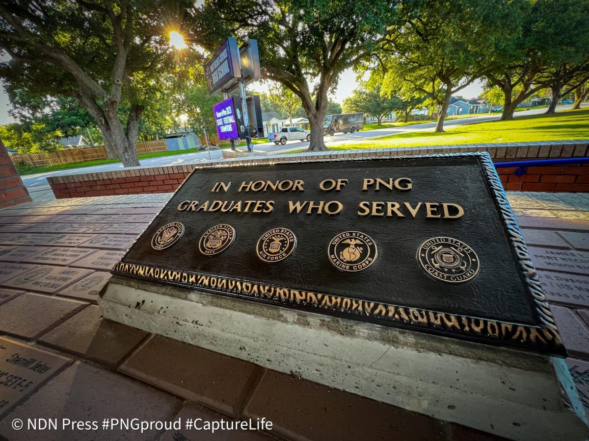 Work on the initial PNG Veterans Memorial was recently completed at the front of the high school, inset into the bricks of one of the handicap ramps.

Stop by and see the installation, which is complete with engraved bricks detailing graduate information, service branch information, branch logos or other military symbols.