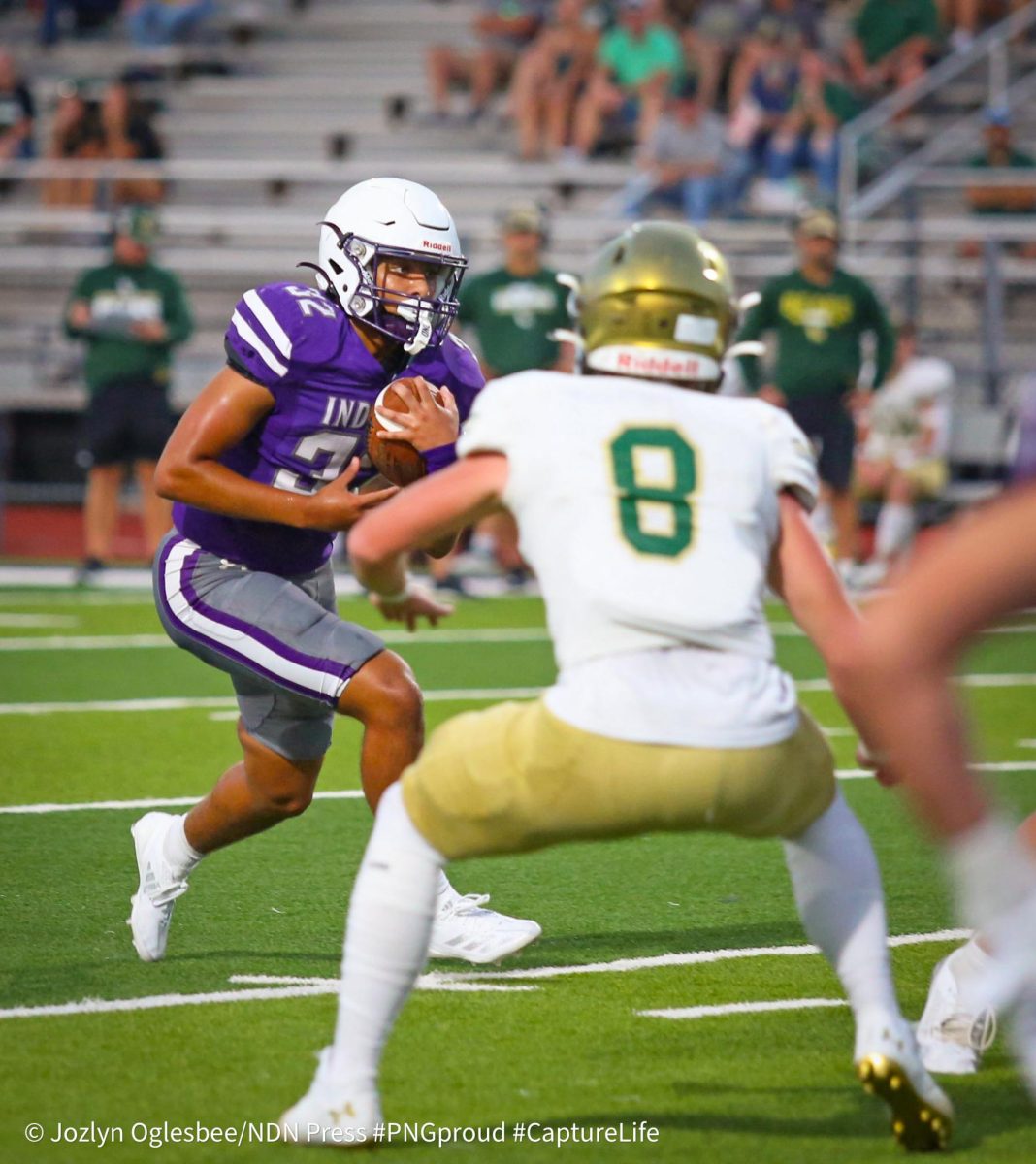 The varsity, JV and freshman football teams hosted a scrimmage with the LCM Battlin' Bears teams at Indian Stadium on Thursday, Aug. 22. The freshman and JV teams split the field for plays first before the varsity matchup. (NDN PRESS)