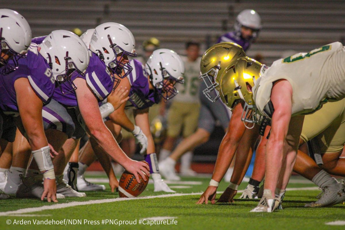 The varsity, JV and freshman football teams hosted a scrimmage with the LCM Battlin' Bears teams at Indian Stadium on Thursday, Aug. 22. The freshman and JV teams split the field for plays first before the varsity matchup. (NDN PRESS)