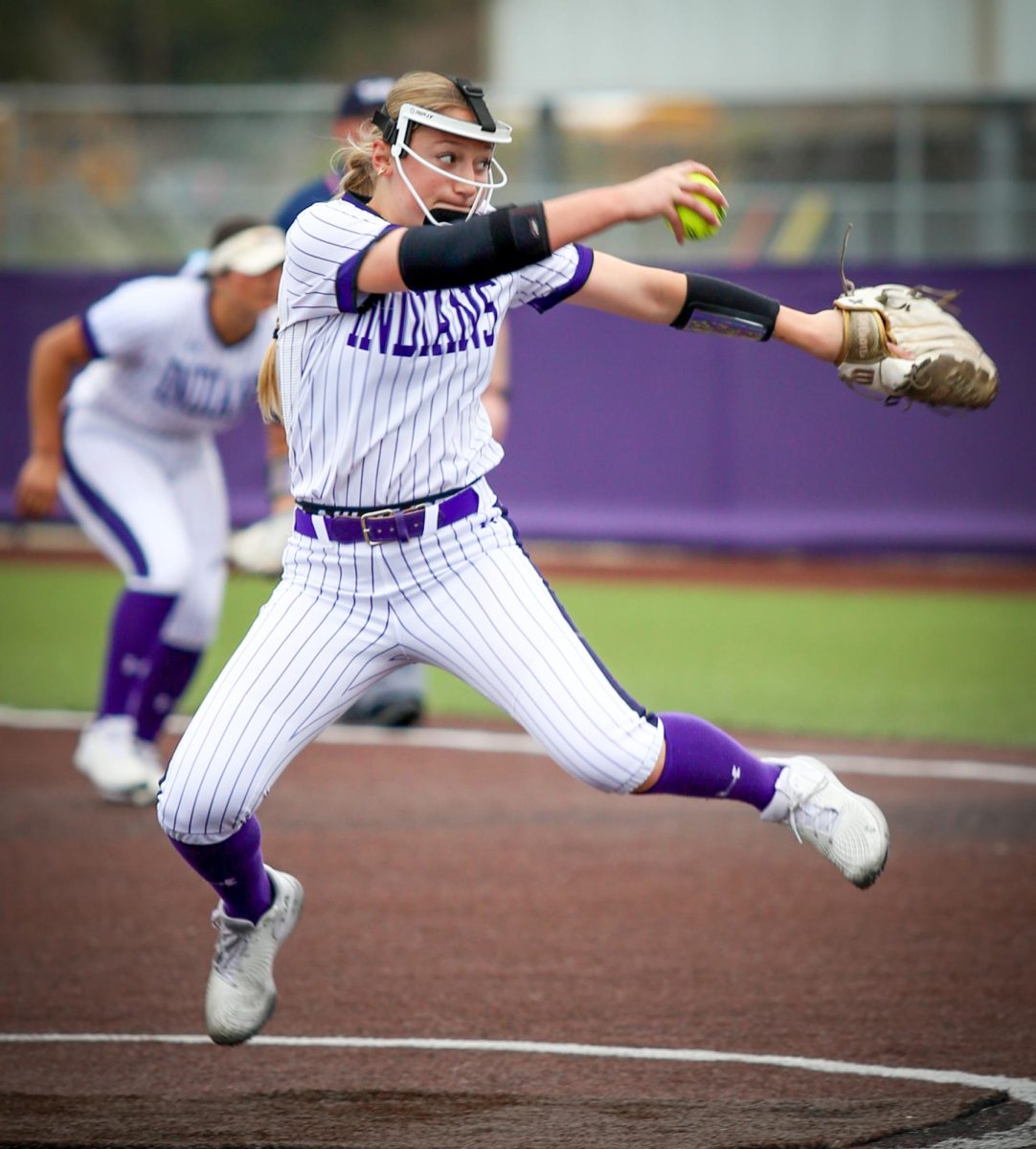 Varsity softball pitcher McKayla Hranicky (‘26) winds up before releasing a pitch against Orangefield during the team’s opening game of their three-day home tournament on Thursday, Feb. 15, 2024. 

The team went 5-1 overall at the tournament, which ran from Thursday through Saturday. 

Adapting to a new rule allowed in softball this season, McKayla added a leap to her pitching move, allowing her to drive off the mound with two feet in the air in order to get more drive and power. 

The team defeated Orangefield, 10-4, as McKayla picked up the win in the circle. (Jozlyn Oglesbee/NDN Press)